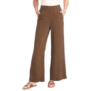 Old Navy Playa Wide Leg Pants Woman XXL High Waisted Espresso Brown Pockets New